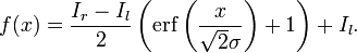 f = \frac{I_r - I_l}{2} \left + 1\right) + I_l.