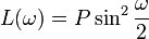 L=P\sin^{2}\frac{\omega}{2}